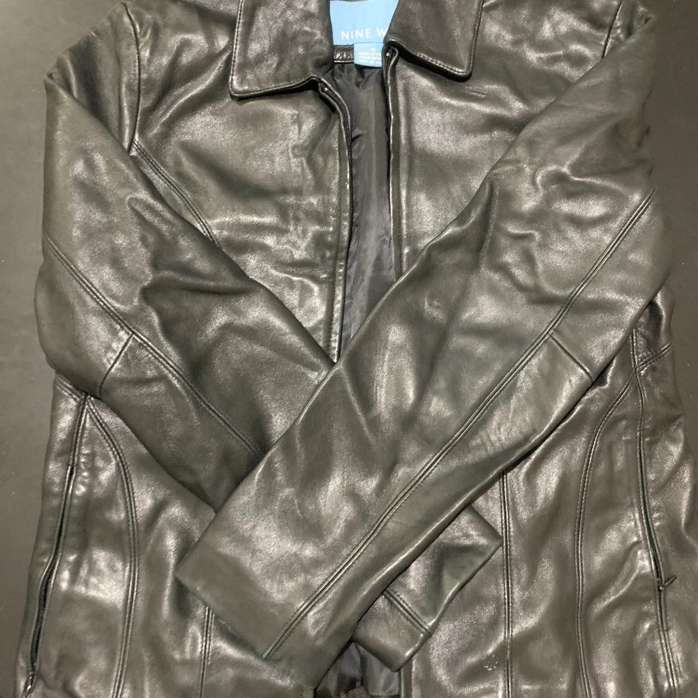 black leather jacket